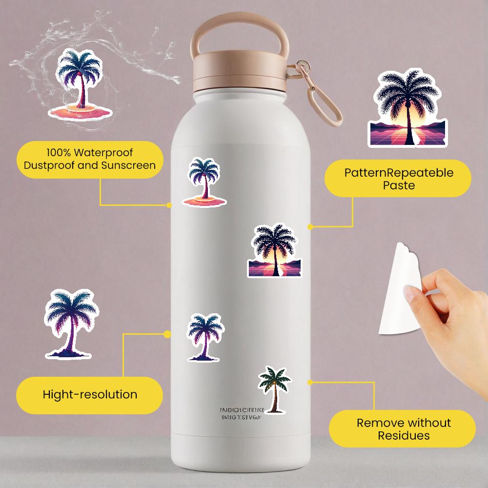 35pcs-100pcs Decals  Waterproof Decorative Stickers Tropical Stickers Palm Tree Stickers for Suitcases Computers Phones