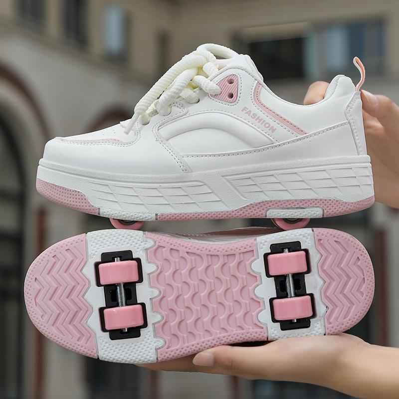 Dziecięce buty sportowe na czterech kółkach Wrotki Można ukryć jako płaskie buty sportowe Buty do jazdy na łyżwach Buty sportowe Damskie buty do jazdy na łyżwach