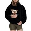New European & American Autumn/Winter Hooded Plush Pet Bib Loose Pullover Sweatshirt for Women