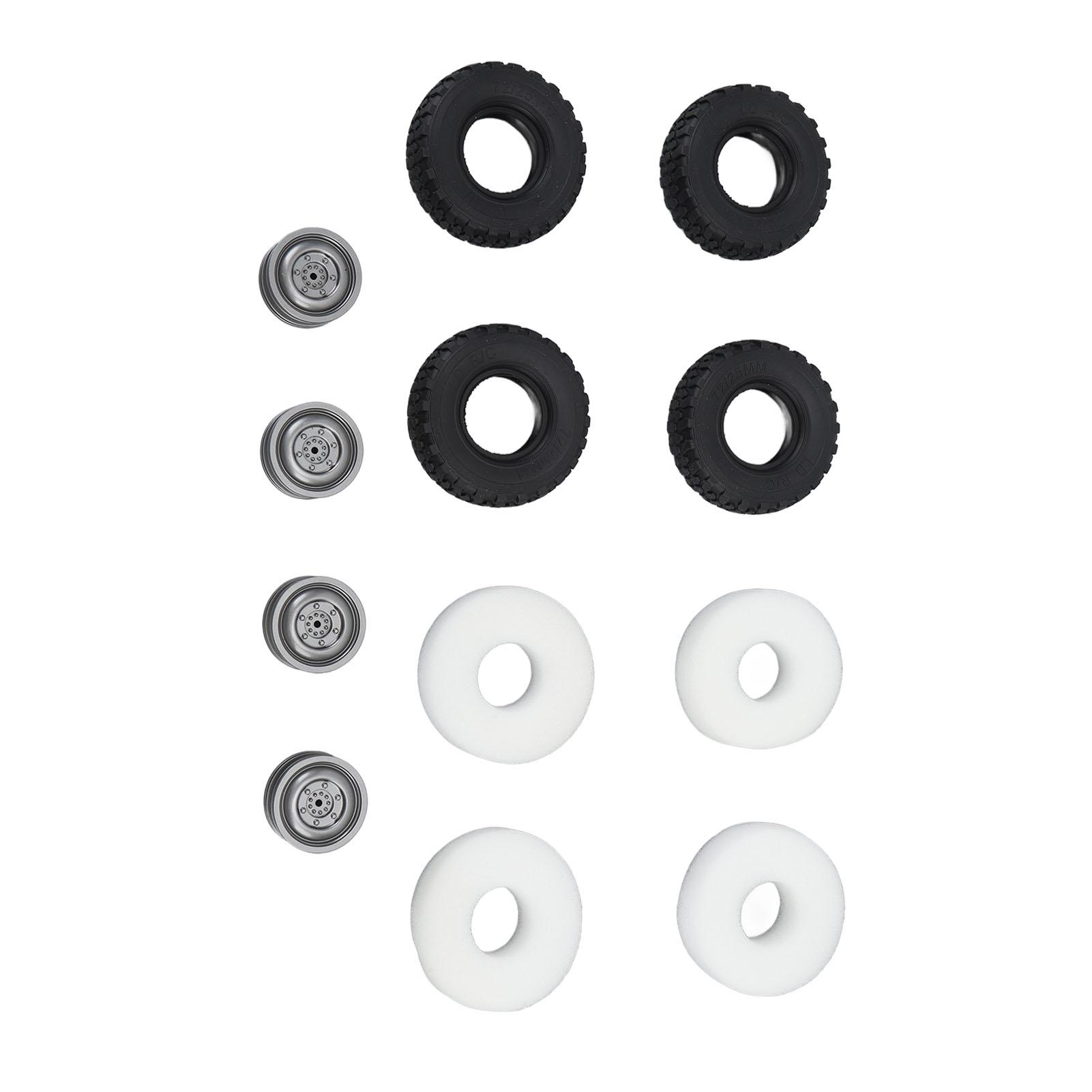 

4 шт. Шини для радіокерованої машини, Радіокеровані колеса, Гумові пластикові колісні диски, Поролонові вставки, Міцне зчеплення, Запчастини для радіокерованої машини для WPL