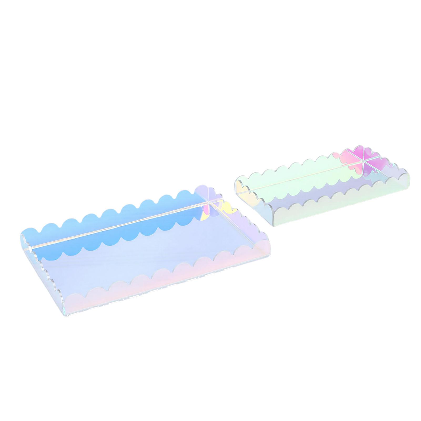 

2pcs Vanity Tray Elegant Multifunctional Acrylic Countertop Decorative Tray for Bathroom Bedroom Kitchen