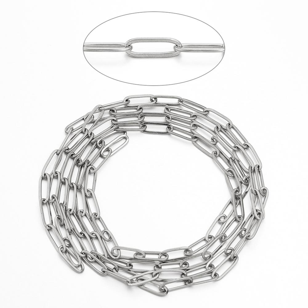 

1 Meter Stainless Steel Paperclip Chain Gold Steel Color Link Chains For Jewelry Making DIY Handmade Necklace Bracelet Materials 10x3.5mm