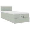 VidaXL Cadre de lit ottoman et matelas gris clair 90x190 cm velours, cadre de lit, cadre de lit rembourré 3312590