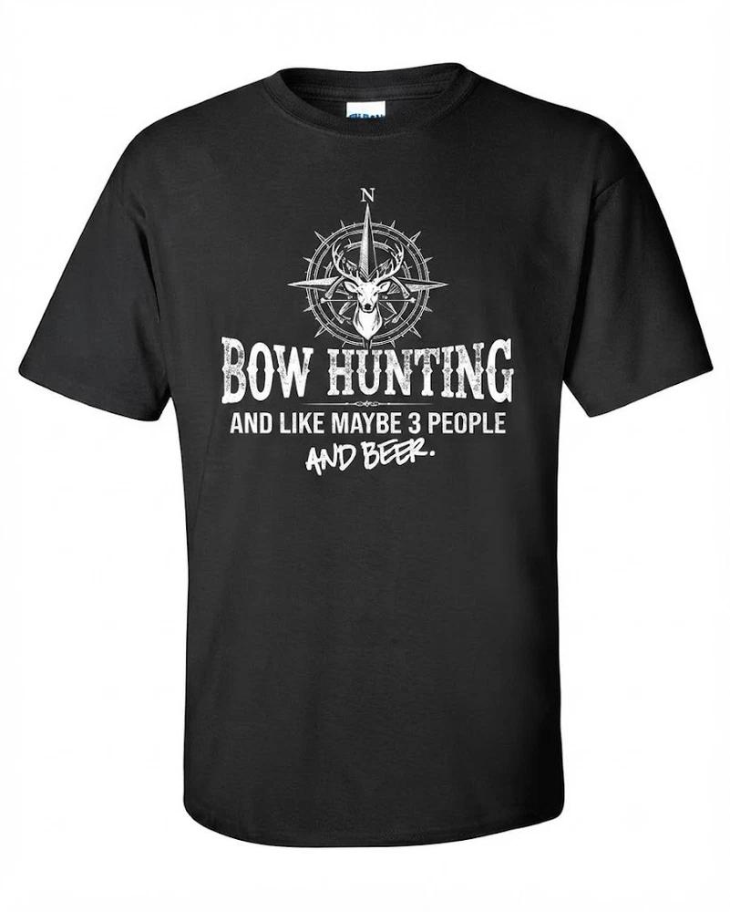 All I Care About Is Bow Hunting And Like Maybe 3 People And Beer Black Tshirt 2XL