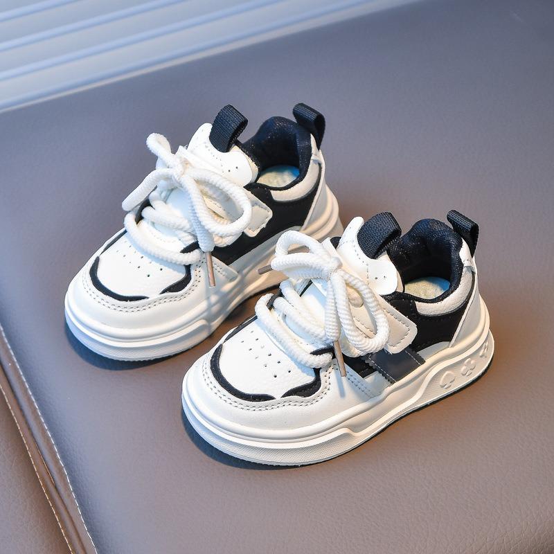 Unisex Kids' Sneakers, Children's New Arrivals Leather White Shoes, Korean-style Soft-Sole Versatile Sneakers for Toddlers and Children.