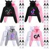 Women Tok Tik Short Pullover Hoodie Spring Autumn Sweatshirt Jumper Tops Crop