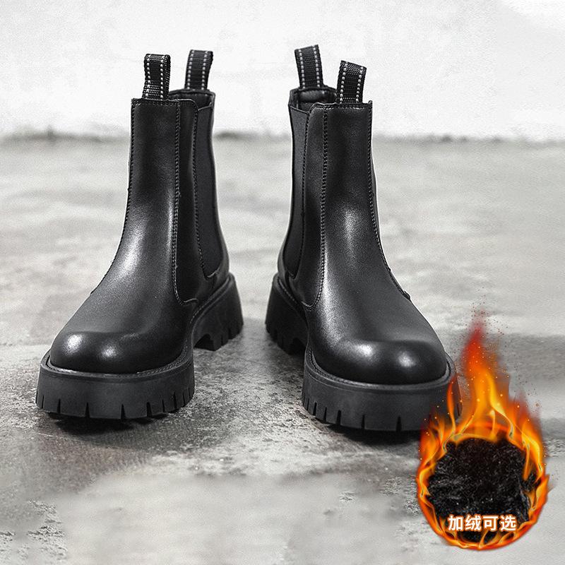 

Новые ботинки Martin мужские кожаные повседневные модные высокие ботинки-сигареты осенне-зимние бархатные ботинки Chelsea мужские кожаные ботинки 43