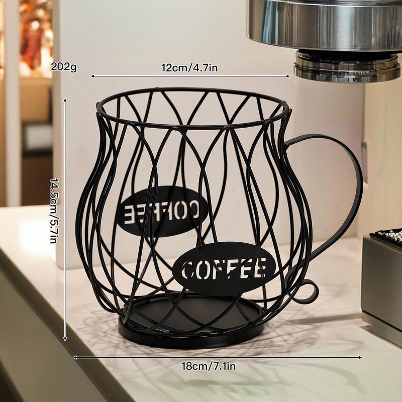 .1pc Large Capacity Coffee Pod Storage Basket - Keep Your Coffee Cups And Creamer Capsules Neatly Organized And Accessible