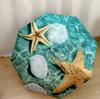 Oceanic Starfish Pattern Outdoor Automatic Umbrella Compact 8-Rib Design Foldable Design Durable Everyday Carry Umbrella Stylish Accessory