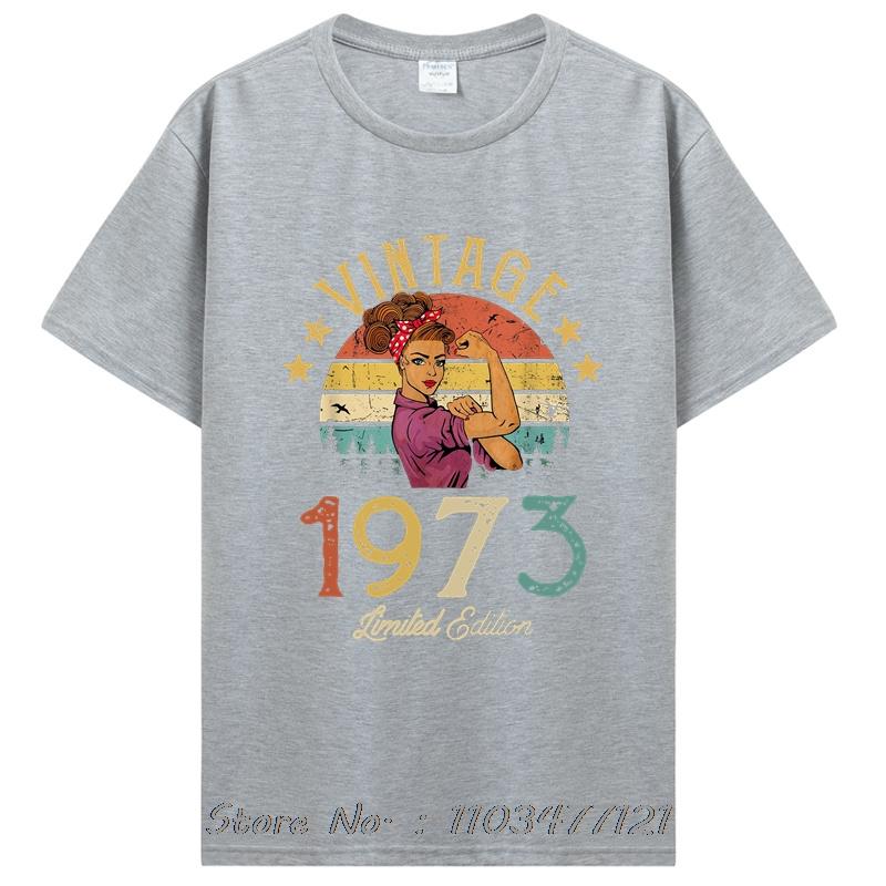 Best Of 1973 Birthday Gifts T Shirt Men's Cotton Funny T-Shirt Old Graphic T Shirt Men Clothing Oversized Tshirt Tees