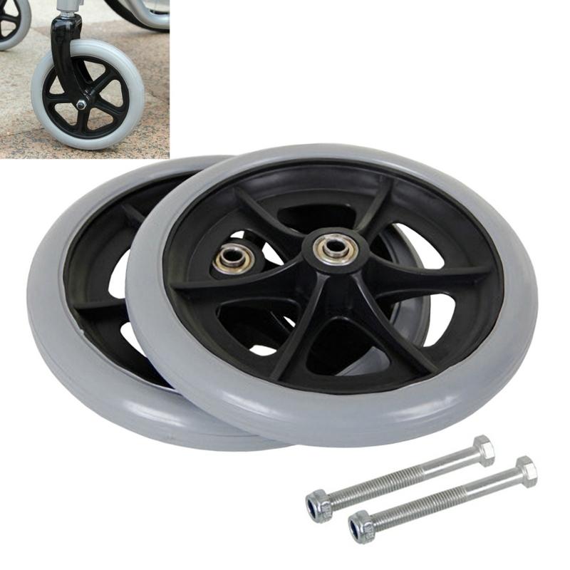 2Piece Wheelchair Casters Wheel Replacement Parts 8 Inch For Wheelchair Front Wheel Wheelbarrow