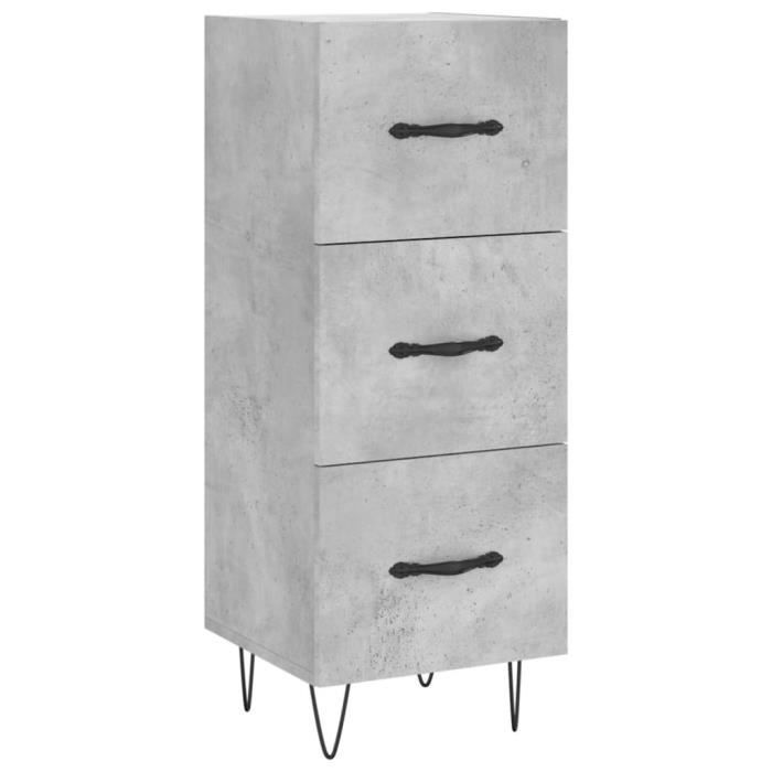 VidaXL Buffet Gris béton 34,5x34x90 cm Bois d'ingénierie 828600