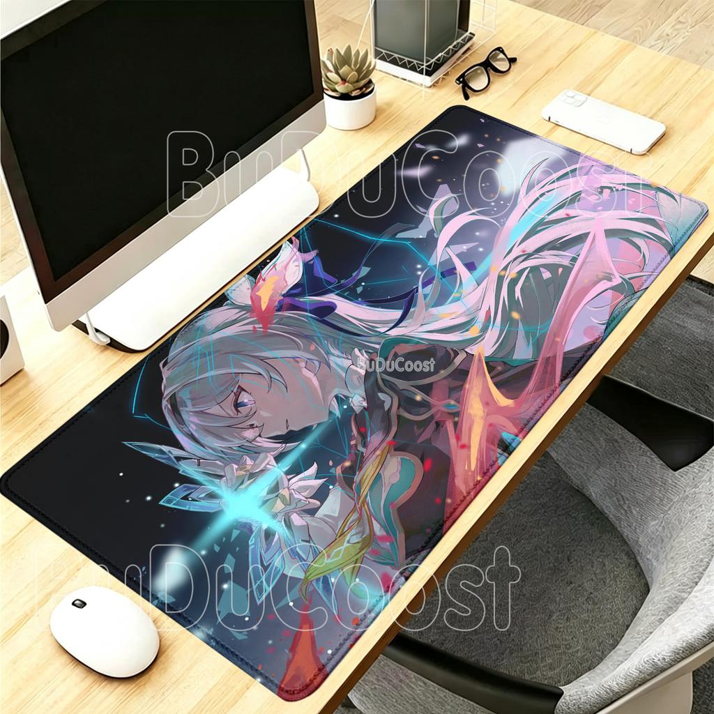 Anime Sexy Girl Firefly Honkai Star Rail HSR Mouse Pad Kawaii HD Printing Desk Mat Pc Cabinet Gaming Keyboard Xxl Large Mousepad