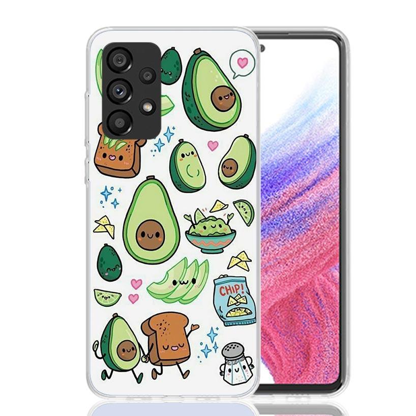 Cartoon Fruit Avocado Phone Case For Samsung Galaxy A13 A14 A15 A16 A53 A54 A55 A56 A33 A34 A35 A36 A23 A24 A25 A26 A05S A04S A1