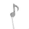 Music Note Brooch Jewelry Badge Decoration Elegant Suit Pin Simple Hanging Chain Rhinestone