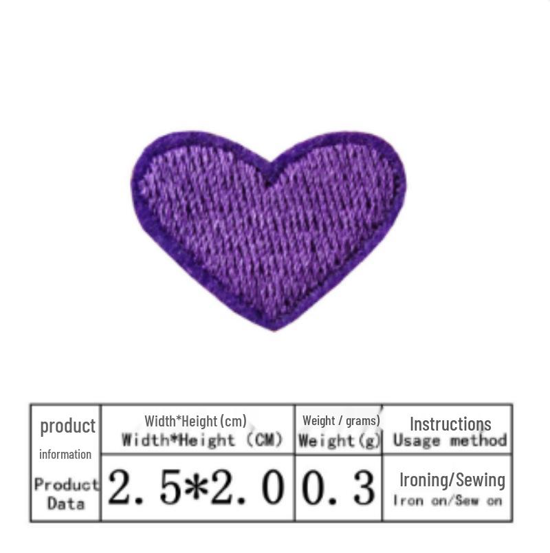 Heart Embroidery Iron-on Patch for Clothing, Shoes, Hats, and Bags