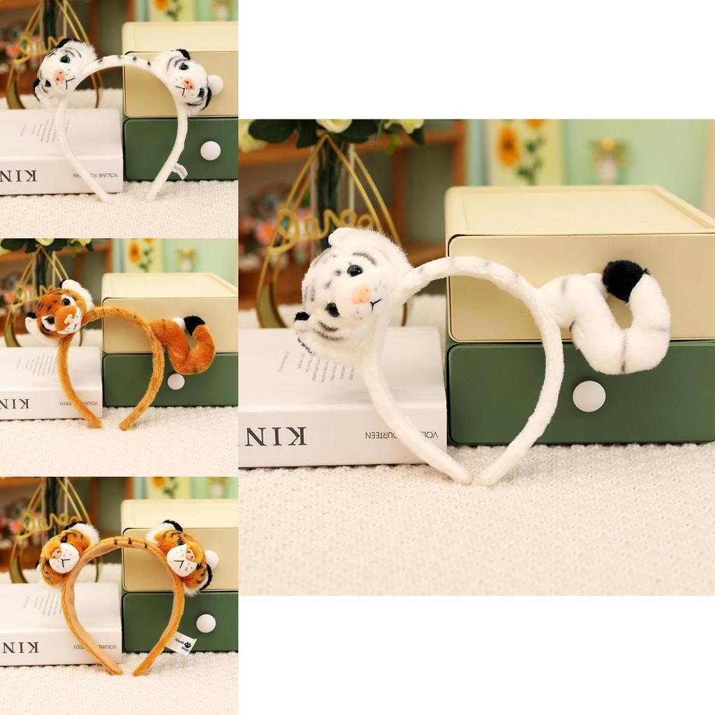 Adorable Cartoon Animal Plush Tiger Tail Claw Gloves For Kids Performance Playtime