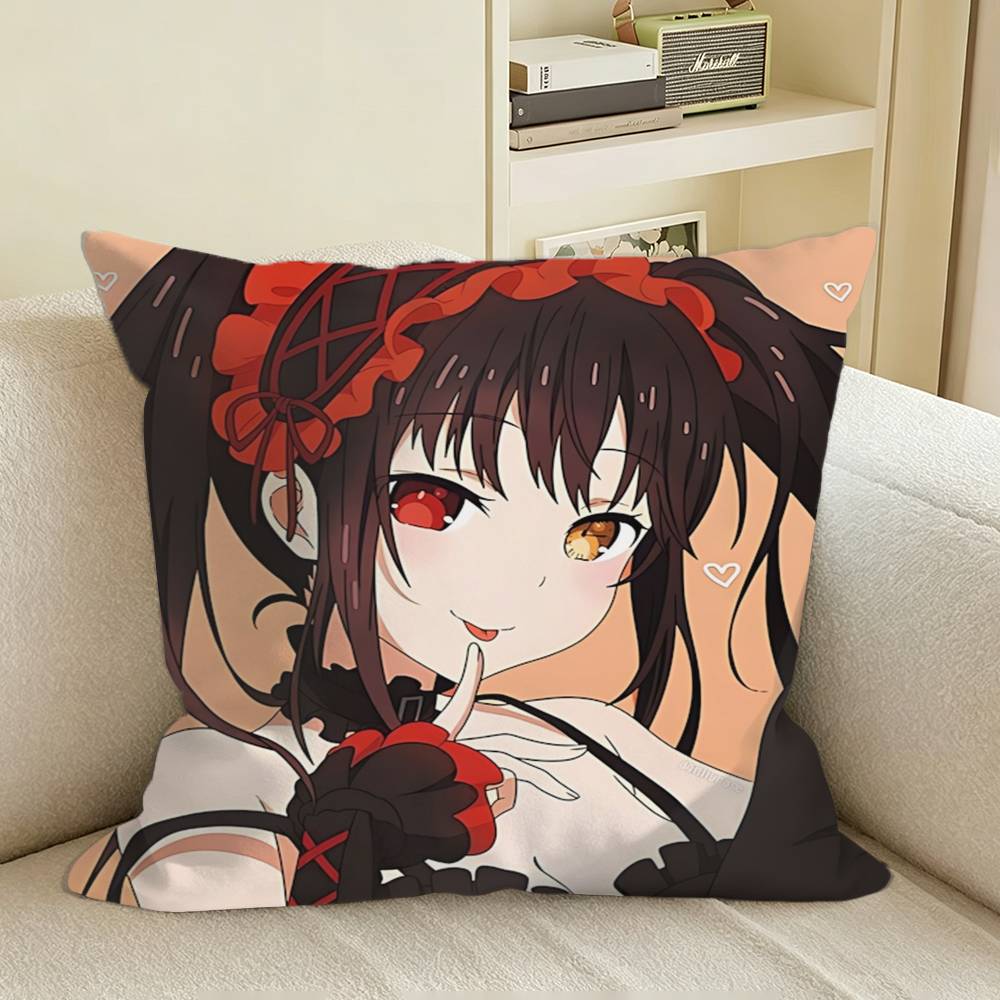 Date A Live Kurumi Tokisaki Square Sofa Pillow Cover Solid Color Living Room Home Decor Cushion Case