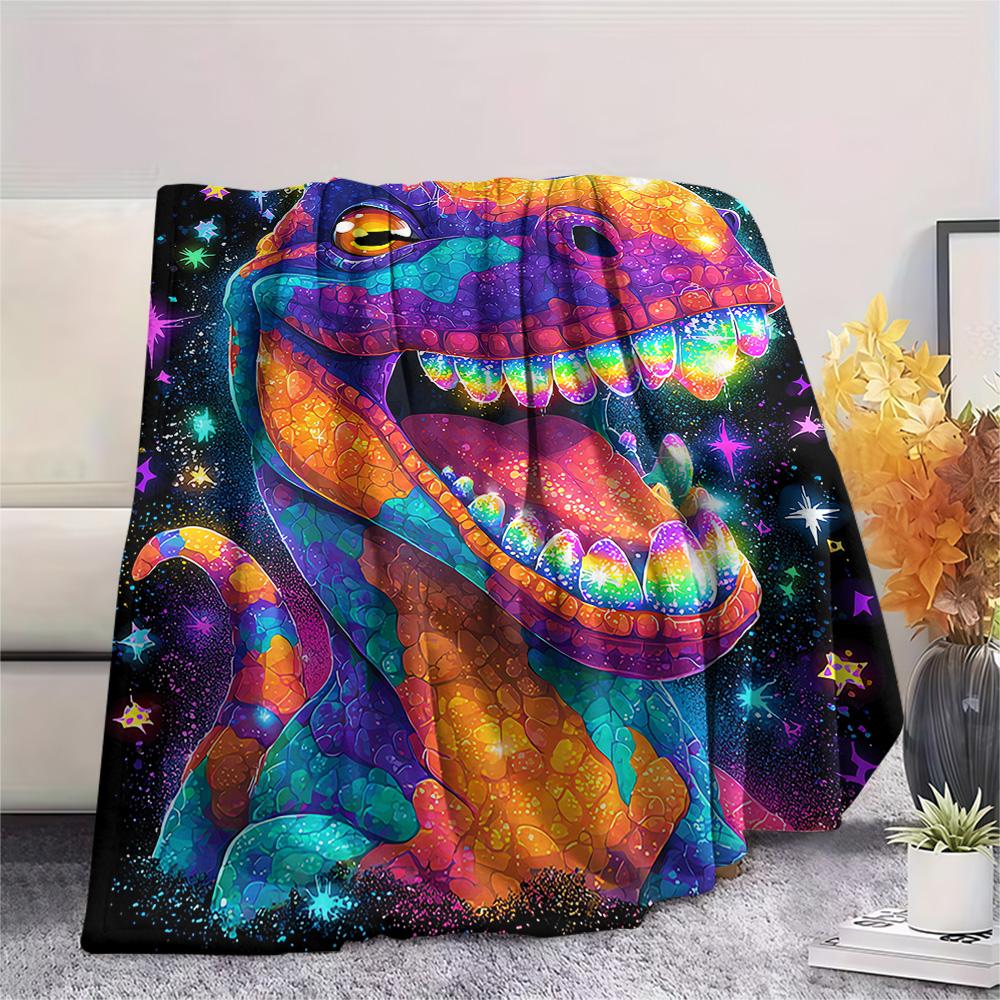 Dinosaur Print Flannel Blanket, High Quality Comfortable for All Seasons, Home Decor, Warmth and Comfort, Perfect for Christmas Gifts