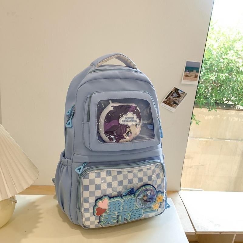 

Simple and large-capacity millet backpack, light daily backpack, female student transparent schoolbag, male baby bag.