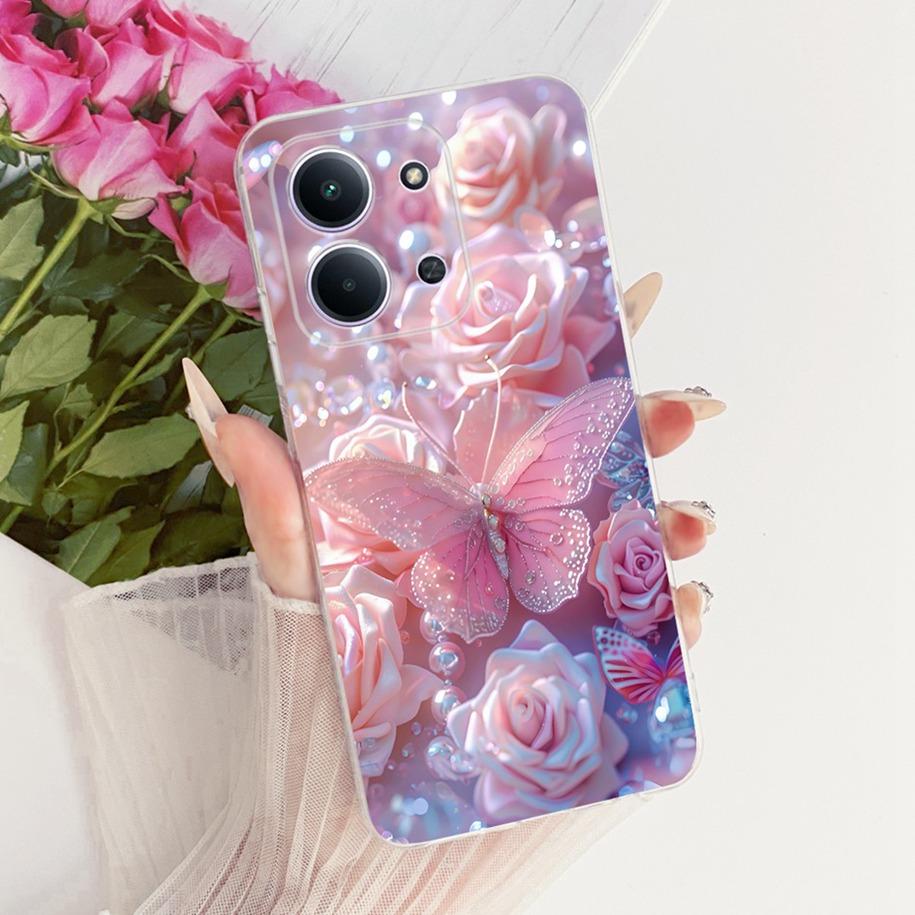 For Xiaomi Redmi 15C 5G 2025 Case Fashion Flower Bow Soft Silicone Clear Back Cover For Xiaomi Poco C85 5G Redmi15C 173MM Bumper