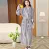 Women's Extra Long Winter Coral Fleece Flannel Bathrobe Pajamas