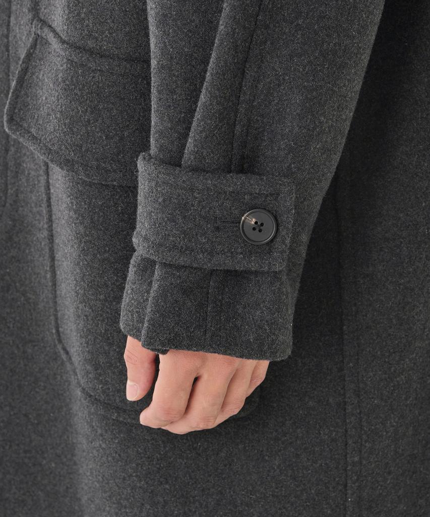 Musinsa Standard Wool Blend Oversized Muff Balmacaan Coat [Medium Grey]