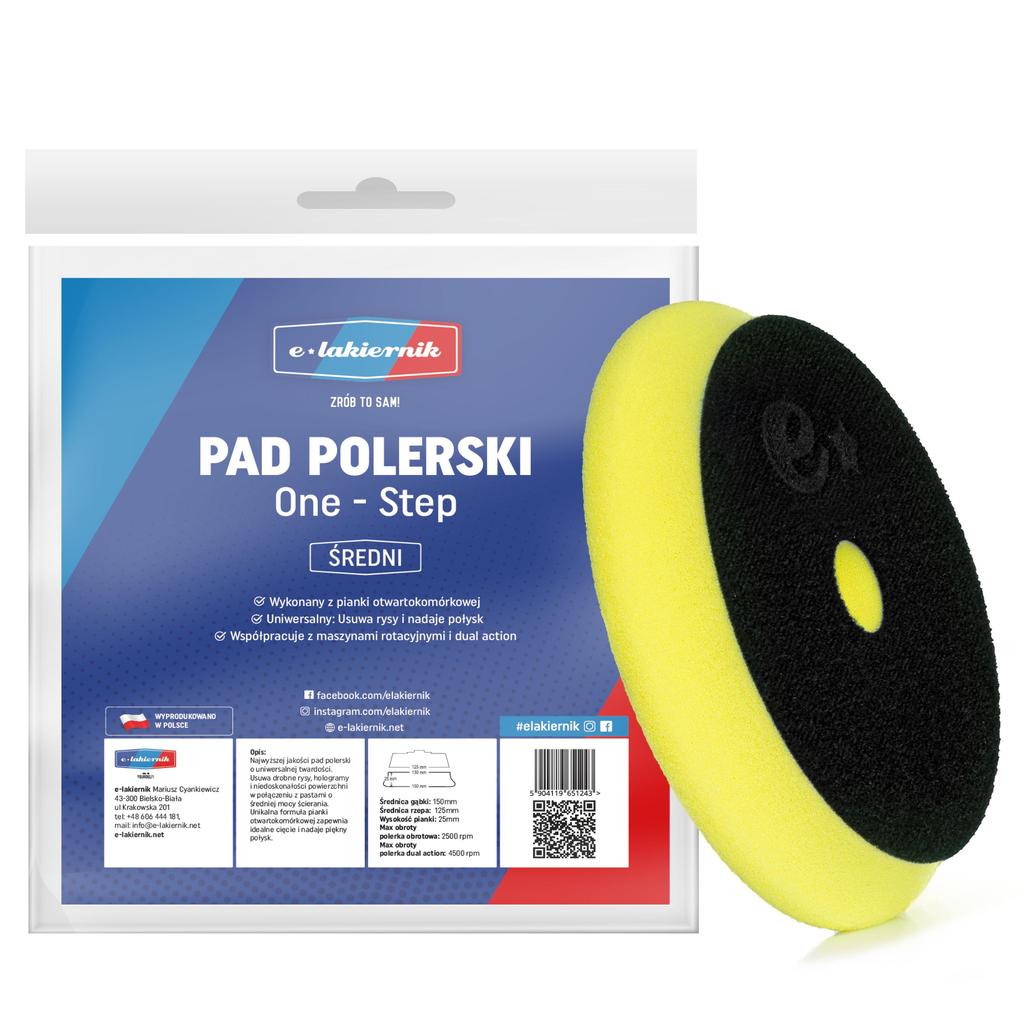 Pad polerski średni 150mm na rzep 125mm gąbka tarcza e-lakiernik
