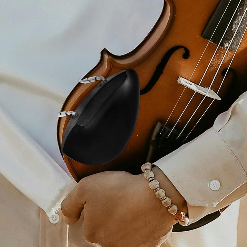 VICASKY Violin Chinrest, WoodenMetal, Instrument Part, Viola Compatible, Playing Support Accessory, Black, 10cm