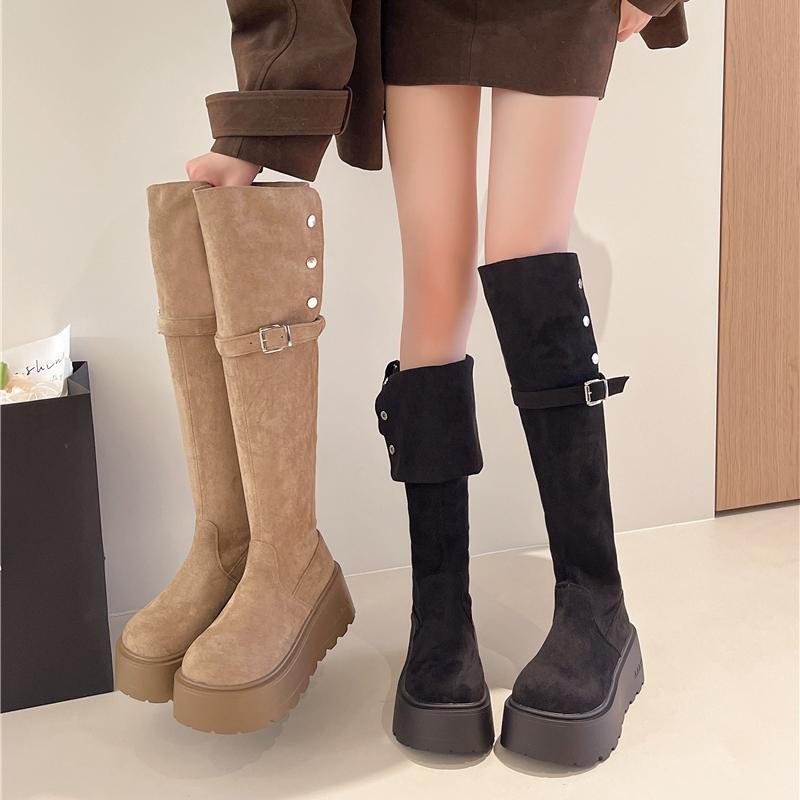 Fashion Winter Fashion Platform Heel Women Long Over The Knee Boots Street Style Height Increase Party Stripper Female Shoes