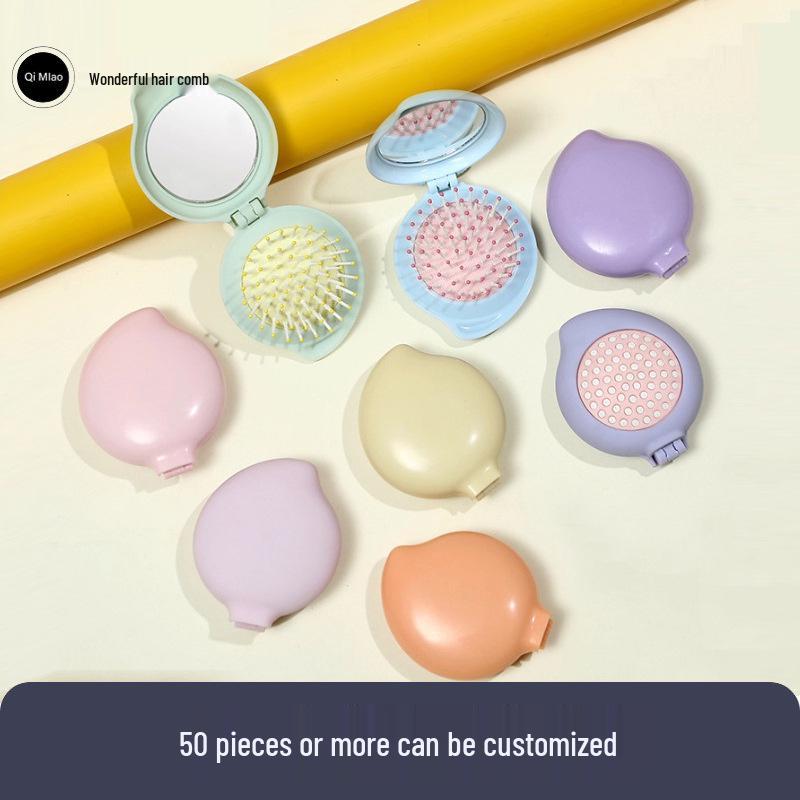 

Teardrop Cream Glue Folding Mirror & Portable Airbag Massage Hair Comb