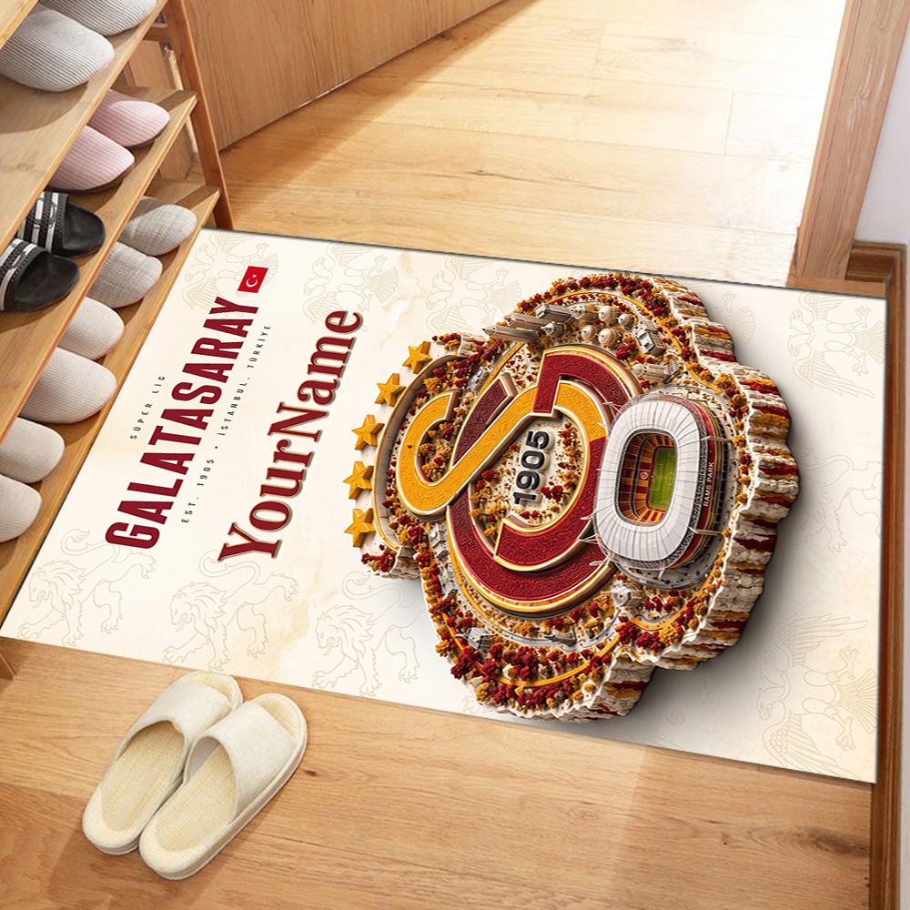 Galatasaray Personalized Text Floor Mat Suitable For Game Room Hallway Bedrooms Foyer Antislip Rug Anime Office Decor Wedding Party Gift