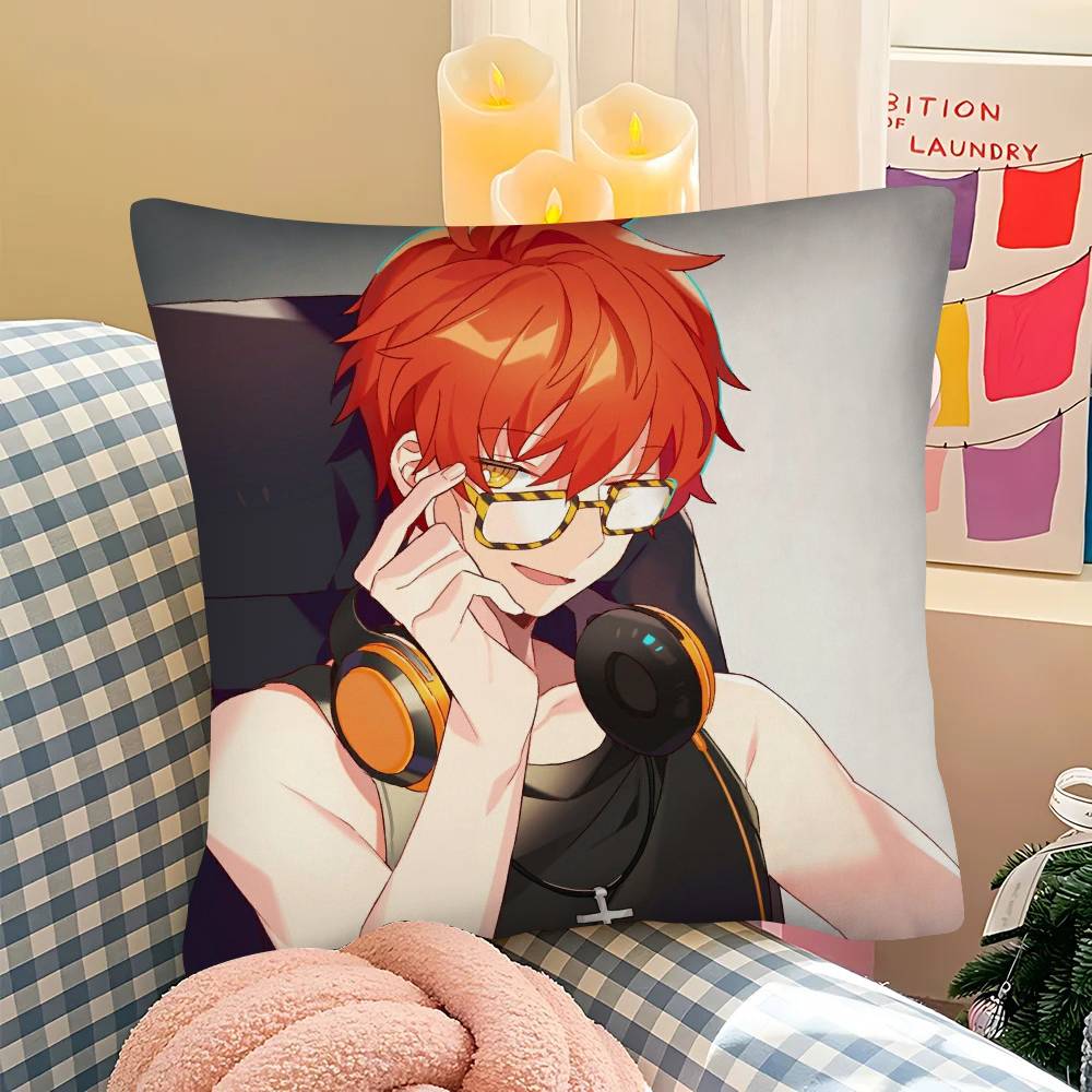 1Pc Anime M-Mystic Messenger Game Pillow Case Fashion Square Pillowcase Bedroom Sofa Room Ins Decoration Leisure