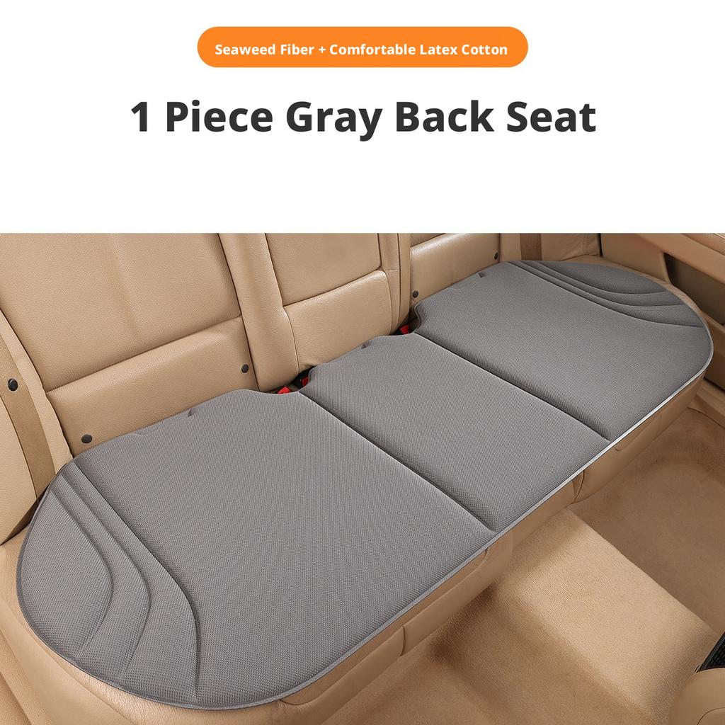SEAMETAL Universal All-Season Car Seat Cushion, Latex Filled High-Elastic Breathable Seat Pad, Backless Anti-Fatigue Seat Protector