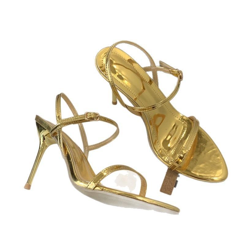 One Word with High Heels Large Size Women's Shoes Summer New Model Catwalk High Heels Sandals