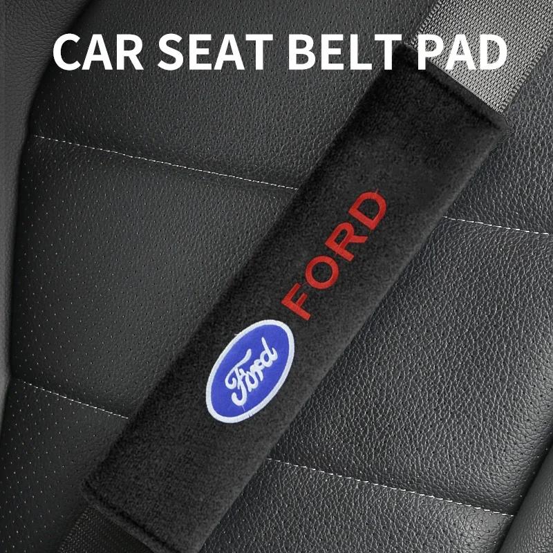 Car Sticker 2026 2pcs Car Seat Belt Covers Cotton Shoulder Pads For Ford Focus Fiesta Ranger Mondeo Escort Falcon Flex S-MAX Kug