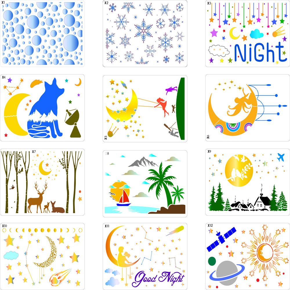Cross-Border Romantic Starry Sky Painting Template: DIY Wall Art Tracing Board