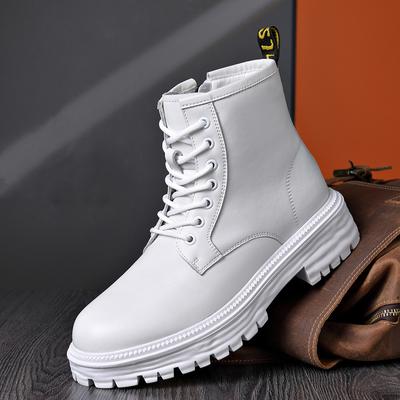 Móda pánská móda originální kožené boty černé bílé podzimní zimní boty kovbojské pracovní boty pohledné platformové kotníkové botas hombre