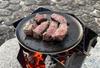 PTYGRACE FIRE SOLO Grill Pan, Large, for Bonfires, Grill Plates, Yakiniku, and BBQs, Black Iron, 3.2mm Thick, Made in Japan
