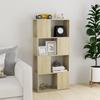 Bookshelf Room Divider Sonoma Oak Finish 60 X 24 X 124.5 Cm Particleboard