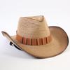 Chapéu de Palha de Cowboy Ocidental Europeu e Americano Popular Moda Masculina e Feminina Chapéu de Palha com Sombra Chapéu de Cowboy Ocidental para Exterior