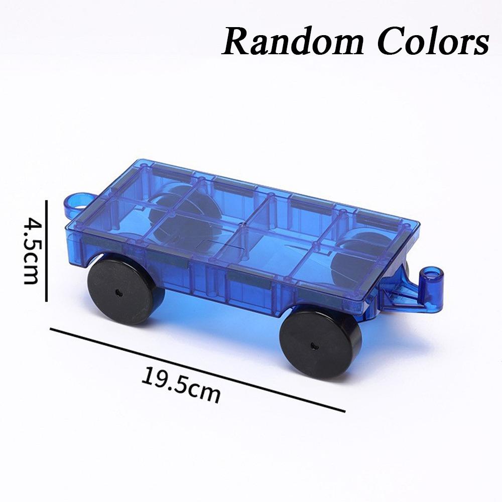 

Smooth Wheels Magnetic Car Plastic Magnetic Tiles Accessory Durable Toy Car Kids Educational Play 1pc-Random Color
