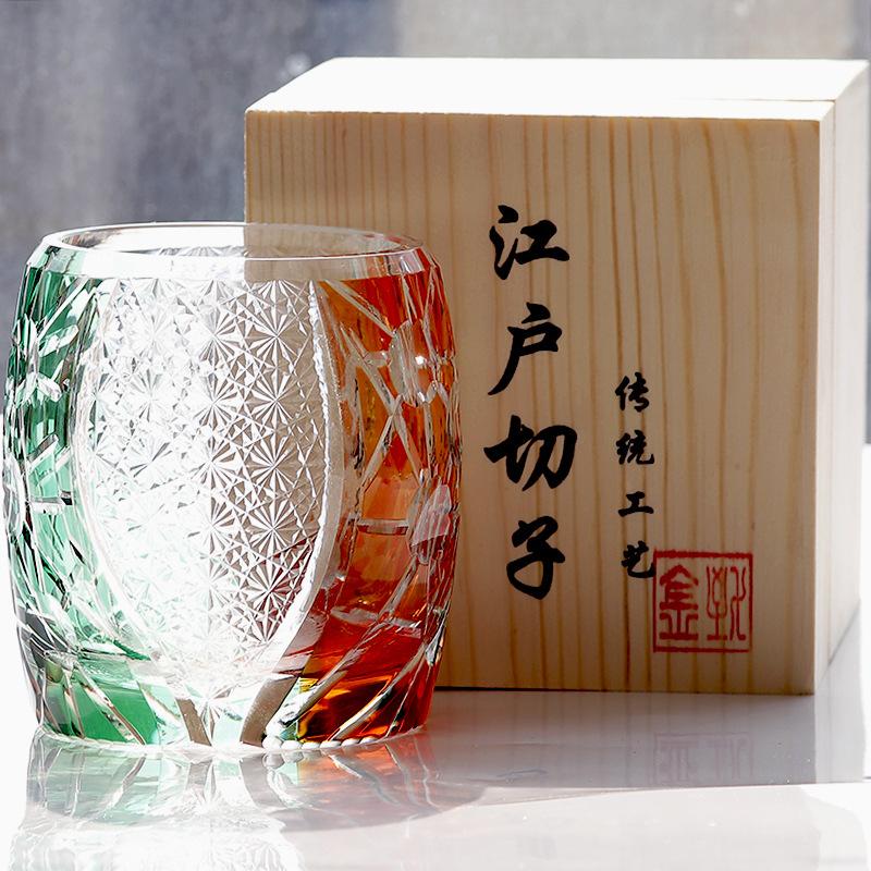 Цзиньчжи Эдо резка гравировка виски стакан резка ремесло, звезда Марс двухцветный инь и ян стекло легкая роскошь