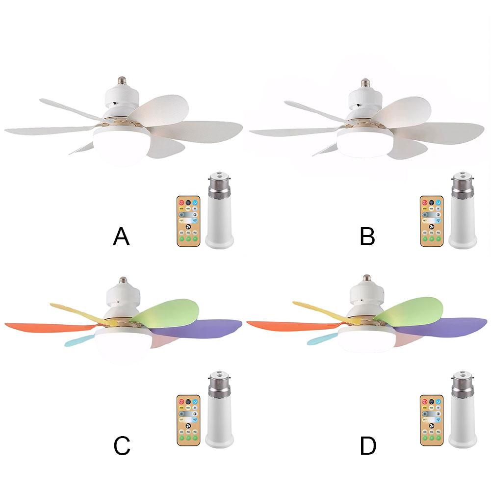 40/52cm LED Socket Fan Light Screw Ceiling Fan with Light and Remote, E27 Socket Fan with LED for Bathroom, Bedroom, Kitchen
