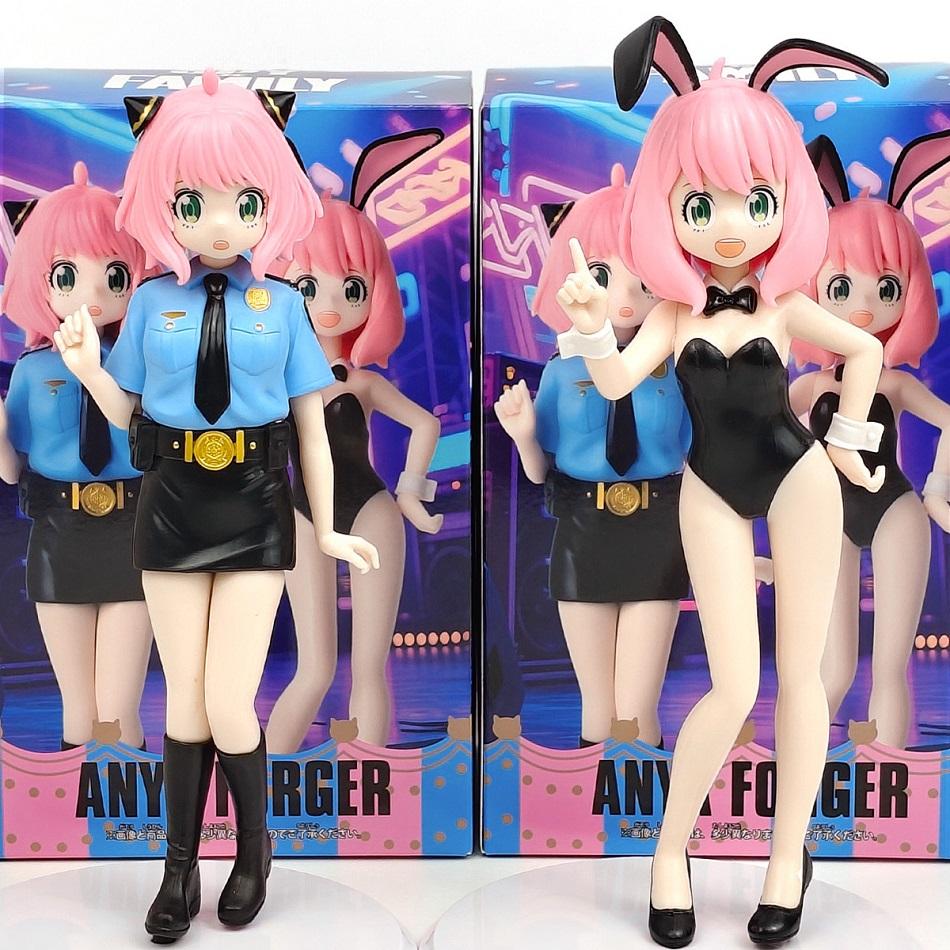 20CM Kawaii SPY×FAMILY Anime Figure Anya Forger Police uniform Bunny Girl Series Action Figures Pretty Girl Collection Model Plaything