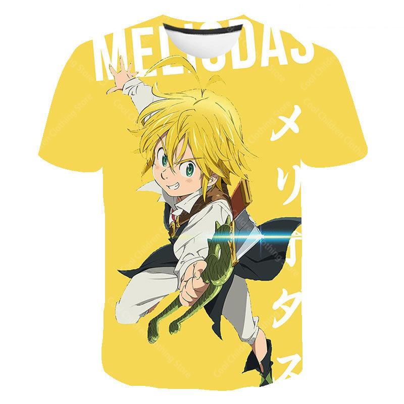 Seven Deadly Sins Cartoon Anime Game Print Summer T Shirt Fashion Kids Casual Boys Girls Round Neck Parent child clothing Top