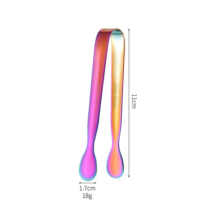 Stainless Steel Ice Cube Clips Vintage Colored Roses Ice Clip Portable Salad Barbecue Tongs Kitchen Bar Supplies