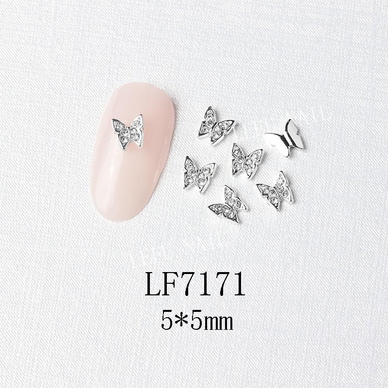 3D Metal Butterfly Nail Art Decorations with Mini Rhinestones