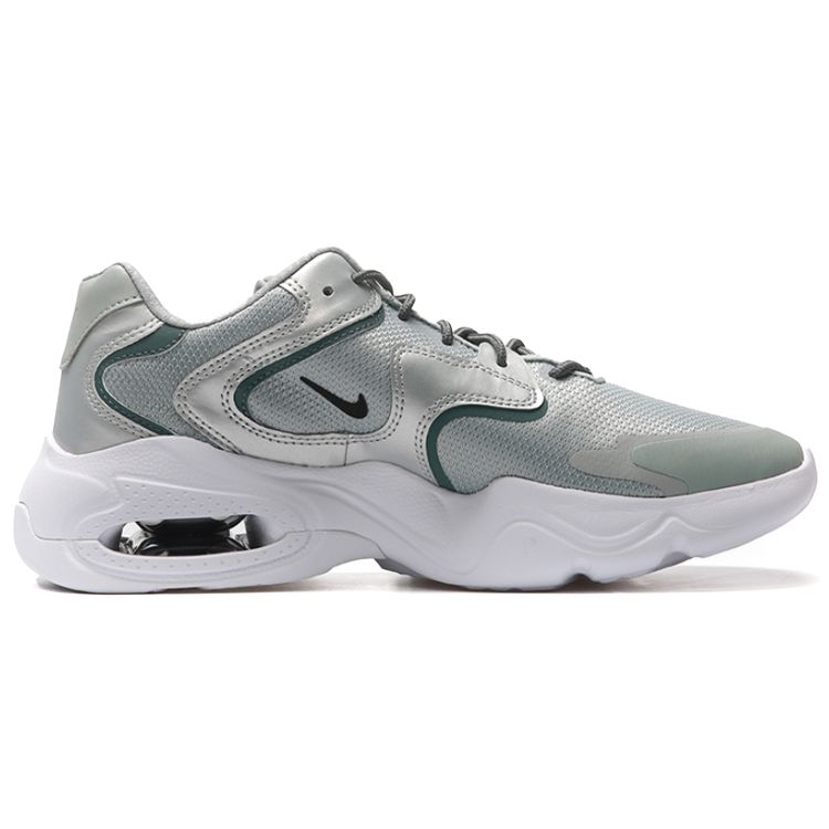 Nike Air Max 2X Retro Sports Mesh Fabric Synthetic Leather Low-Top Air Cushion Casual Running Shoes Men Sneaker Silver Gray CK2943-007