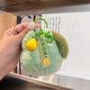 Cute Plush Keychain Pear Doll Toys Keychain Accessories Women Plush Rex Rabbit Fur Auto Key Ring Bag Decoration Pendant Gift